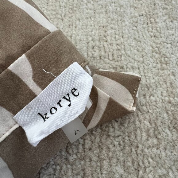 Korye Boho Tab Sleeve Tie Front Blouse Top 2X - Picture 2 of 9